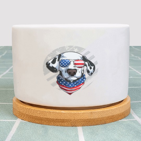 Patriotic Dalmatian Dog Lover 4th of July Plant Pots