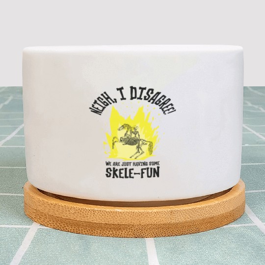 Halloween Cowboy Skeleton Fun Horse Riding Plant Pots