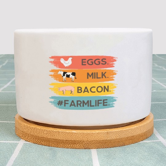 FARMLIFE EGGS MILK BACON 2 Plant Pots