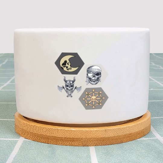 Scary Cool Pirate Skull Halloween Lovers Plant Pots