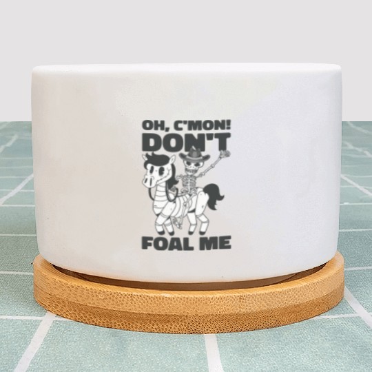 Halloween Cowboy Skeleton Foal Horse Riding Plant Pots