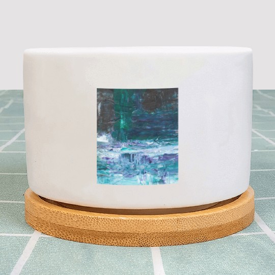 Abstract Grunge Brushstrokes Painting Plant Pots