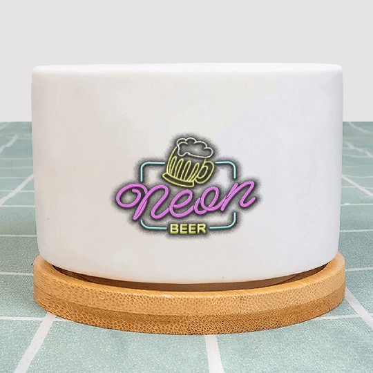 Vintage Neon Beer Sign Funny Trendy Local Corner Plant Pots