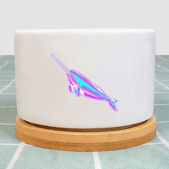 Synthwave Narwhal Plant Pots