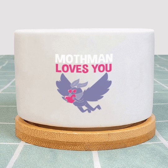 Mothman Loves You Valentines Day Cryptid For Women Plant Pots