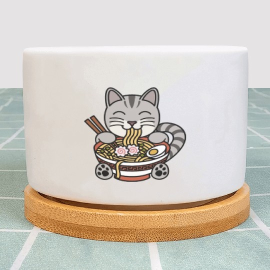 American Shorthair Cat Ramen Noodles Plant Pots