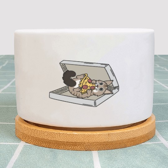 Maine Cat Pizza Lover Plant Pots