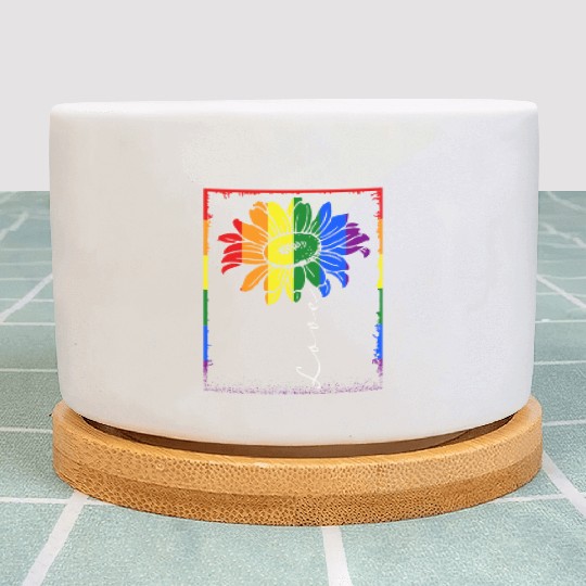 Sunflower Love Rainbow Tolerance LGBT Plant Pots