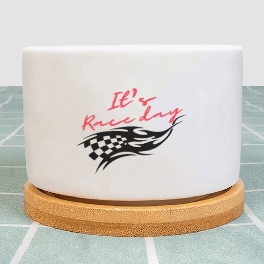 It's race day, gift for racer, race lover,race day Plant Pots