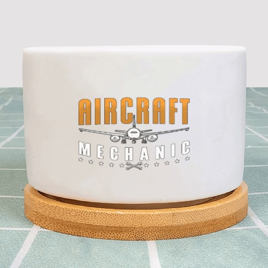 Aircraft Mechanic Plane Aviation Fix Airplanes Plant Pots