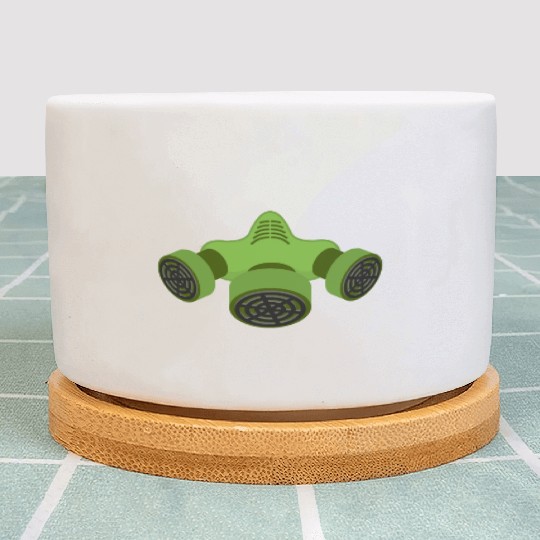 Gas mask green toxic nuklear mask Plant Pots