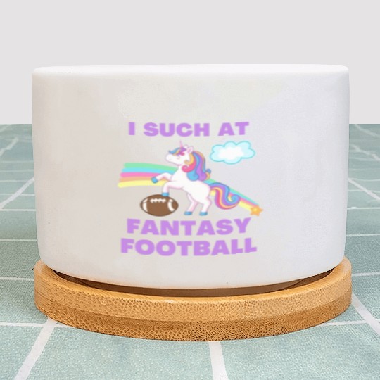 I Suck At Fantasy Football Funny Cute Unicorn Plant Pots