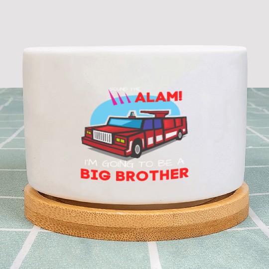 Kids Im going to be a big brother Plant Pots Firetruck