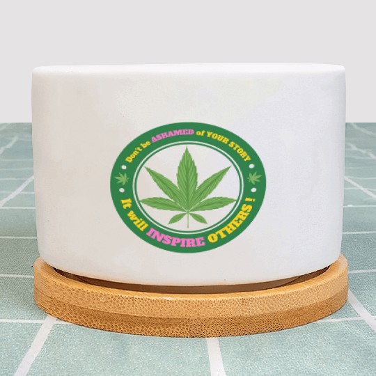 Drug Addiction Recovery AA Sober Sobriety Cannabis Plant Pots