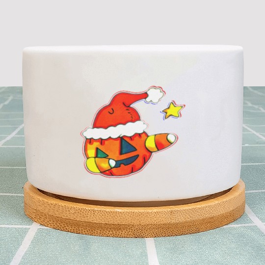 Jack O Lantern Dabbing Christmas Plant Pots