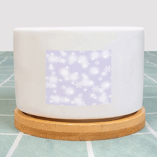 Lavender Snowflakes Pattern Plant Pots