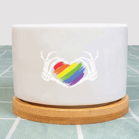 LGBT Gay Pride Zombie Skeleton Hand Heart Hallowee Plant Pots