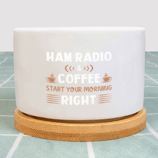 Ham radio & coffee - start your morning right Plant Pots