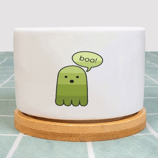 Army Green Boo Ghost Halloween Plant Pots