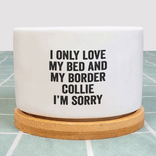 I Only Love My Bed And My Border Collie I'm Sorry Plant Pots
