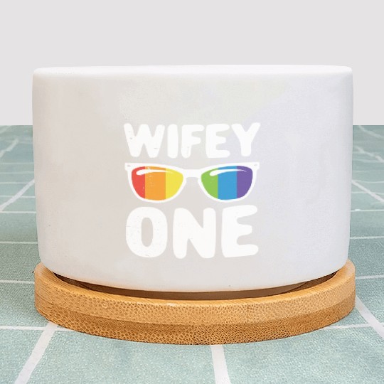 Wife One Funny Lgbt Lesbian Couple LGBT Pride Gay Plant Pots
