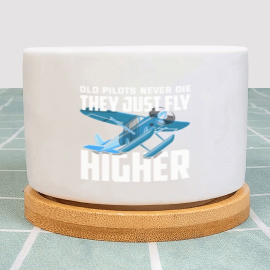 Funny Pilot Gift Old Pilots Never Die Plant Pots