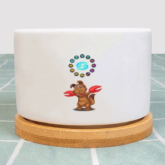 Funny Dog Lover Horoscope Cancer Zodiac Sign Cool Plant Pots