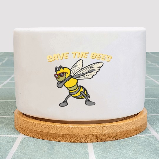 Save The Bees Plant Pots Dabbing Bumblebee Bee Earth Pl
