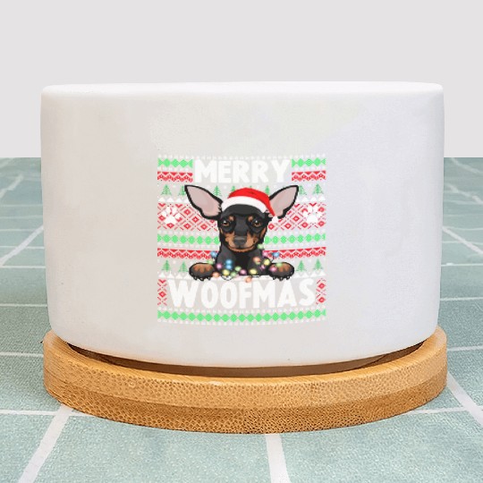 Chihuahua Christmas Lights Dog Lovers Xmas Pajama Plant Pots