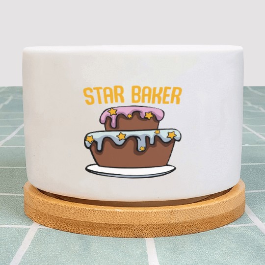 Star Baker Funny Cake Lover Baker Pastry Cooking Plant Pots