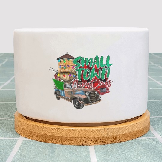 Country Farmer Life Small Town Christmas Red Plant Pots