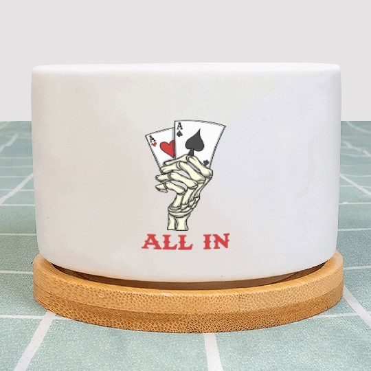 Poker Player Poker Cards Ace Skeleton Hand Poker Plant Pots