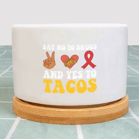 Peace Ribbon Week Awareness Yes Taco Wear Red Plant Pots