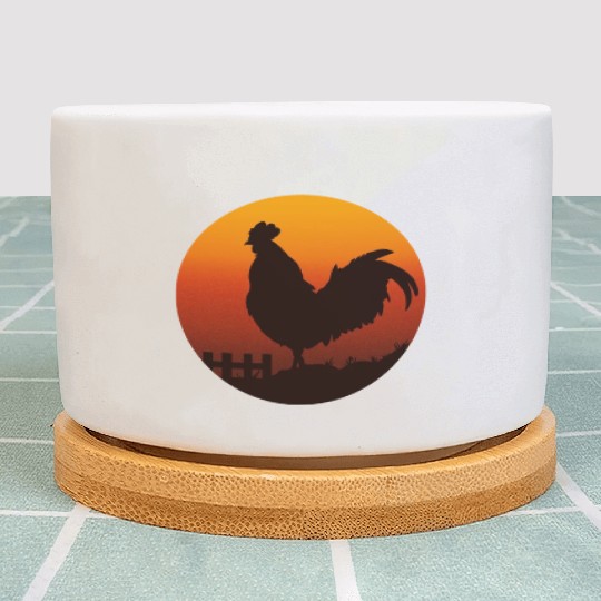 Chickens Rooster Farmer Fowl Hen Cockerel Chick Plant Pots