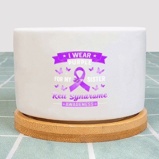 I Wear Purple For My Rett Syndrome Awareness Plant Pots