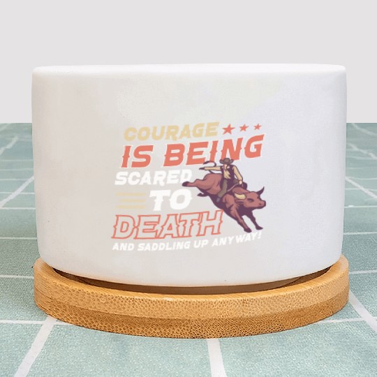 Rodeo Bull Riding Livestock Show Farmer Cattle Plant Pots