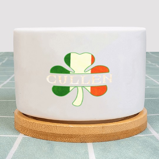 Cullen Irish Surname Ireland Flag Shamrock Plant Pots
