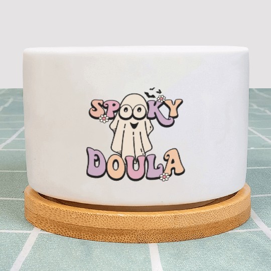 Cute Spooky Doula Halloween Retro Plant Pots