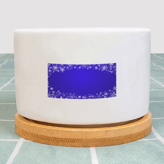 Modern Navy Blue Snowflakes Pattern Plant Pots