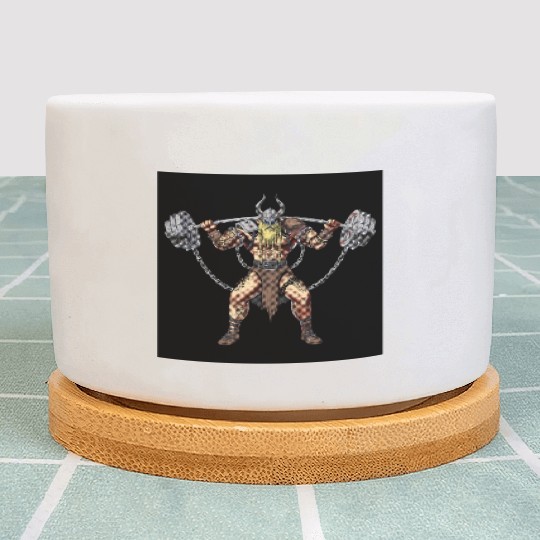 Viking Warrior Gym Bodybuilder Plant Pots