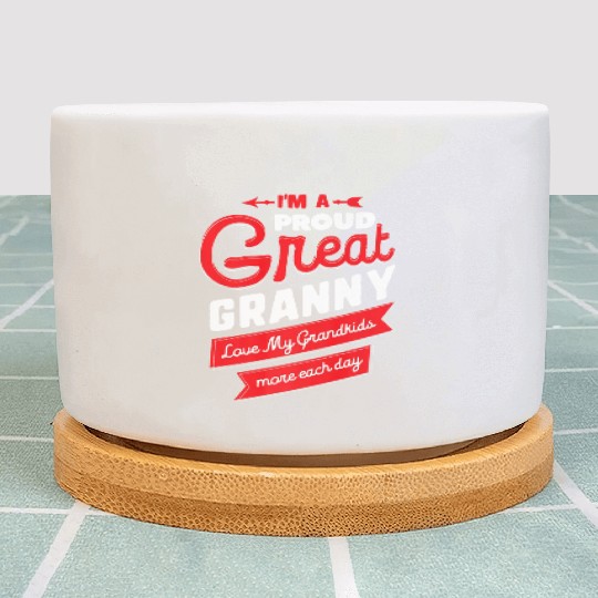 Proud Great Granny Love My Grandkids Grandma Gift Plant Pots