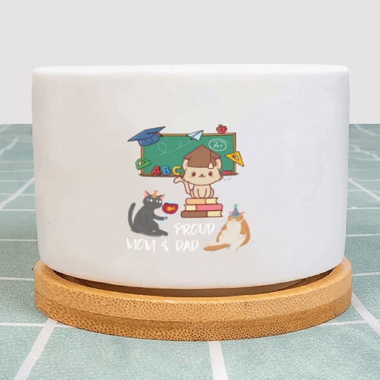 Cat School Student, Proud Mom & Dad Plant Pots
