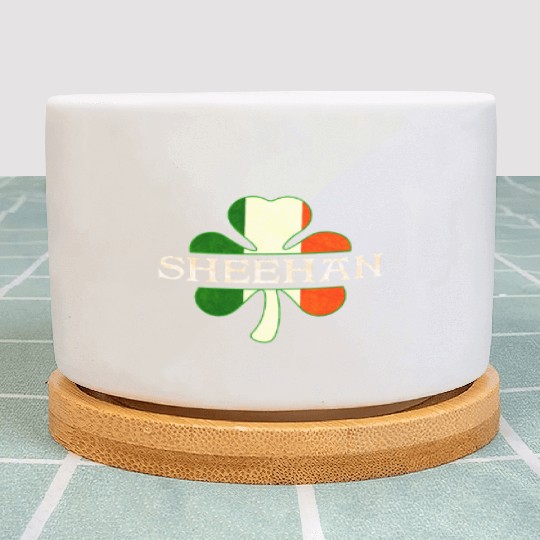 Sheehan Irish Surname Ireland Flag Shamrock Plant Pots