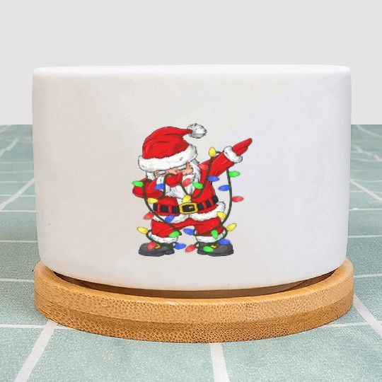 Dabbing Santa Claus Christmas Tree Lights Boys Kid Plant Pots