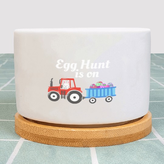 Egg Hunt is On Easter Sunday Christian Holiday Plant Pots