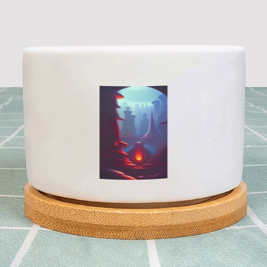 Alien planet landscape Plant Pots