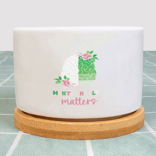 Green and Pink : Mental Health Matters Plant Pots