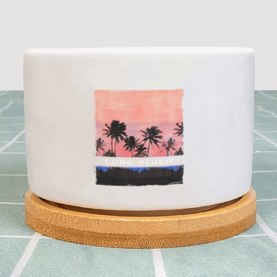 Long Beach California Vacation Souvenir Palm Tree Plant Pots