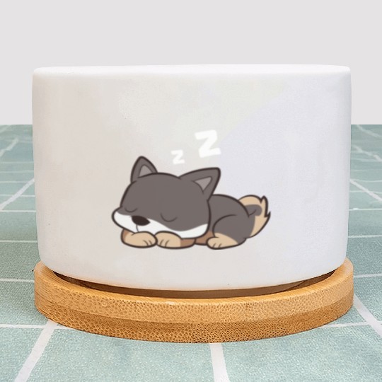 Shikoku Dog Sleeping Kochi-Ken Dog Japan Shikoku Plant Pots