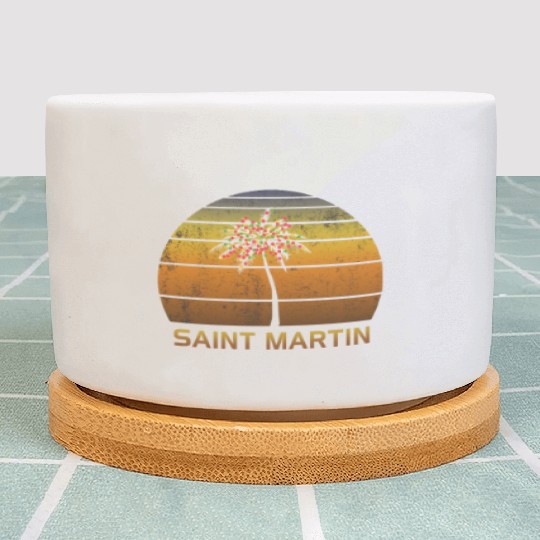 Retro Saint Martin Christmas Family Vacation Plant Pots